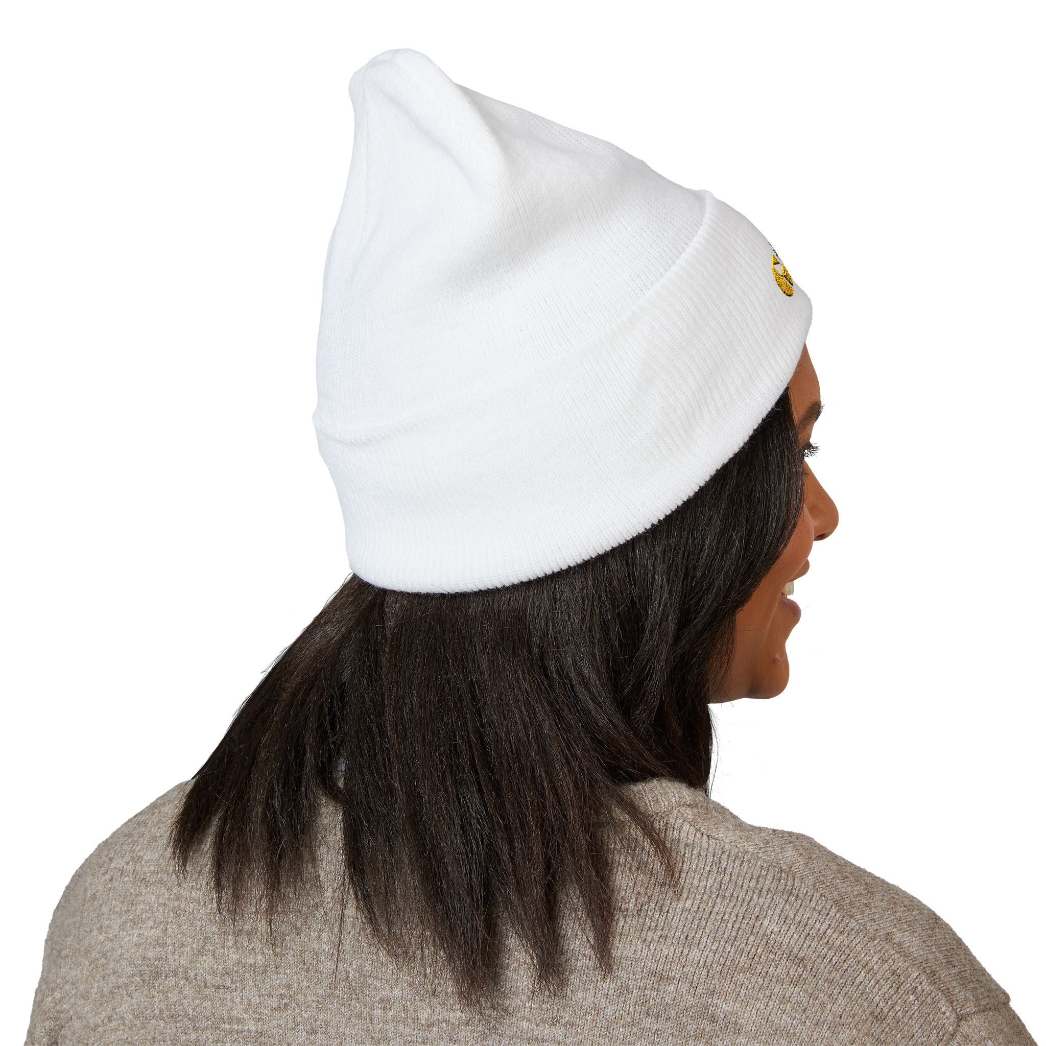 Embroidered 'Soul' Colorblock Cuffed Beanie — Cozy Winter Knit Hat