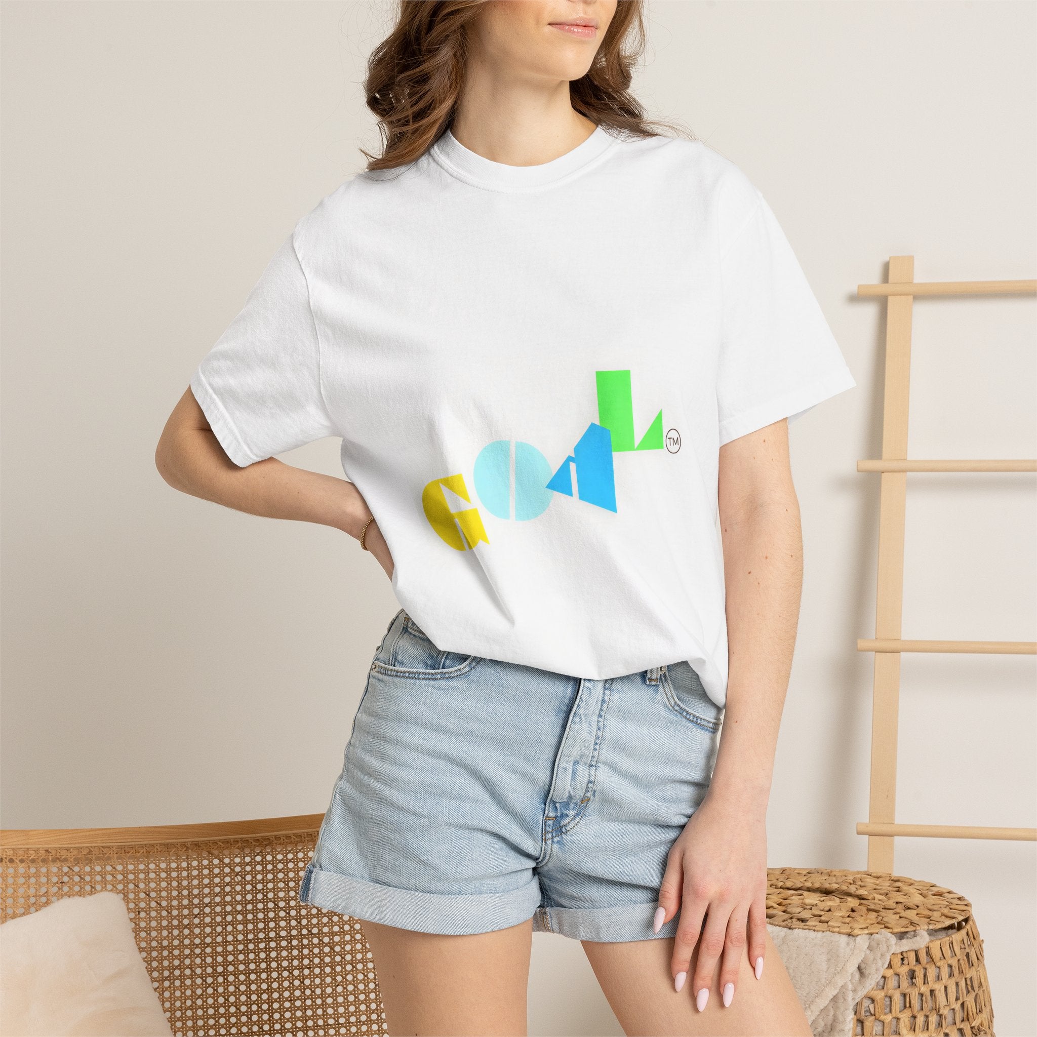 Cool Geometric Logo T-Shirt — Colorful Retro Graphic Tee