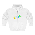 Cool Color Block Zip Hoodie — "Cool" Geometric Graphic Full-Zip Sweatshirt