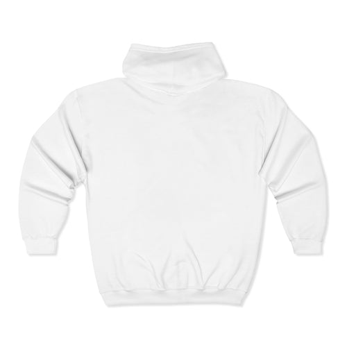 Cool Color Block Zip Hoodie — "Cool" Geometric Graphic Full-Zip Sweatshirt