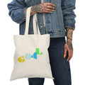 Natural Tote Bag — Colorful Geometric 'Cool' Logo Canvas Tote