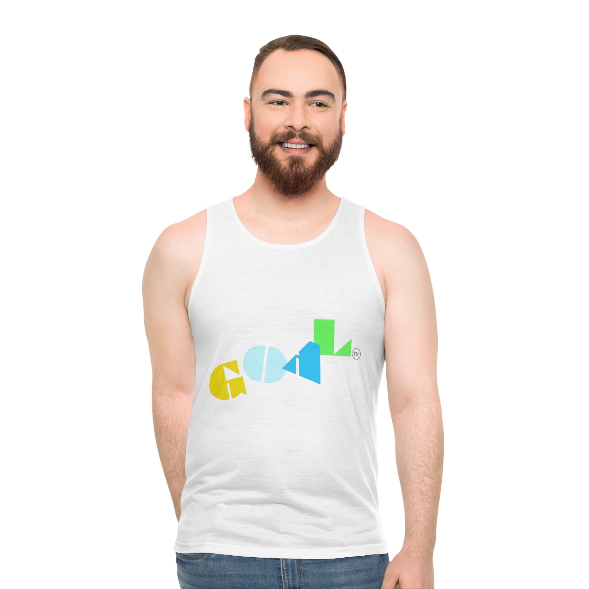 Color Block GOAL Graphic Tank Top — Retro Sporty Summer Tee