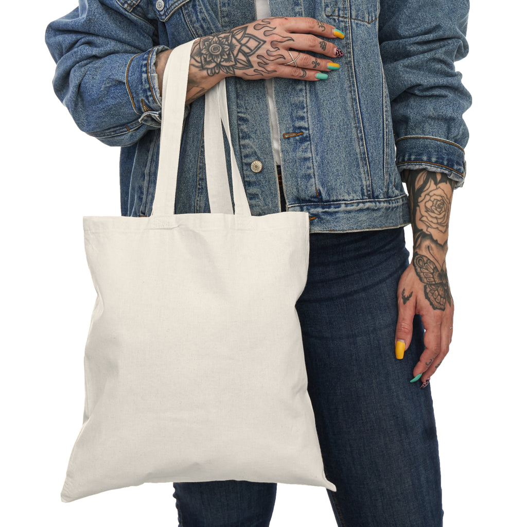 Natural Tote Bag — Colorful Geometric 'Cool' Logo Canvas Tote